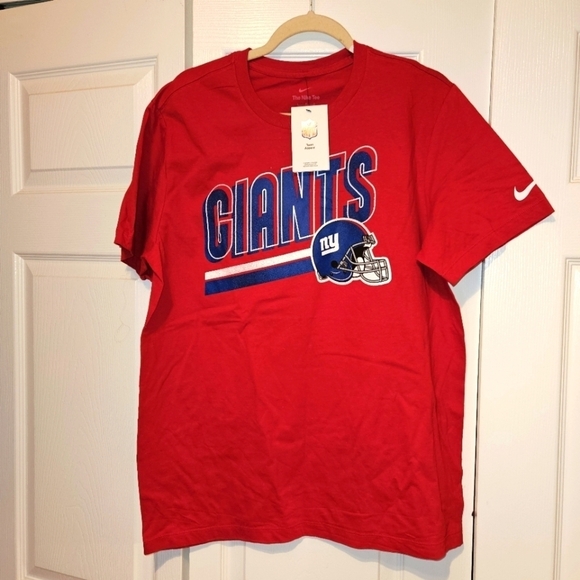 NWT NIKE New York Giants team apparel logo helmet red tshirt size L. - Picture 1 of 4